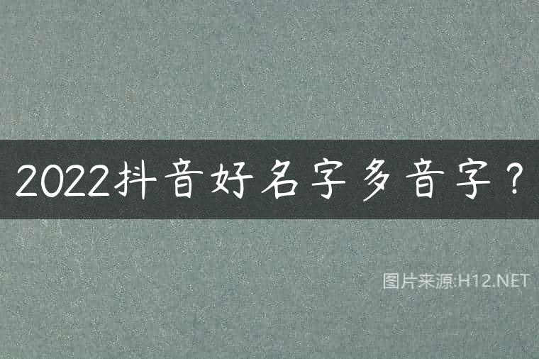2022抖音好名字多音字？