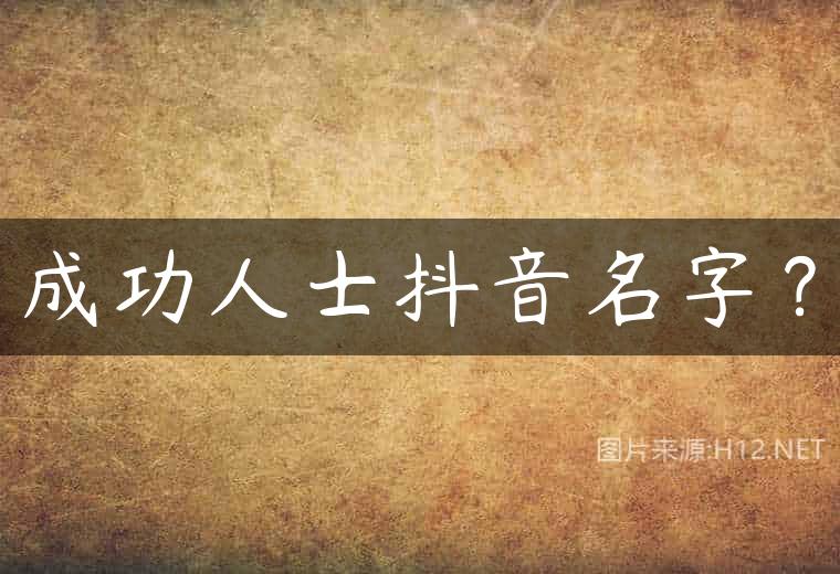 成功人士抖音名字？