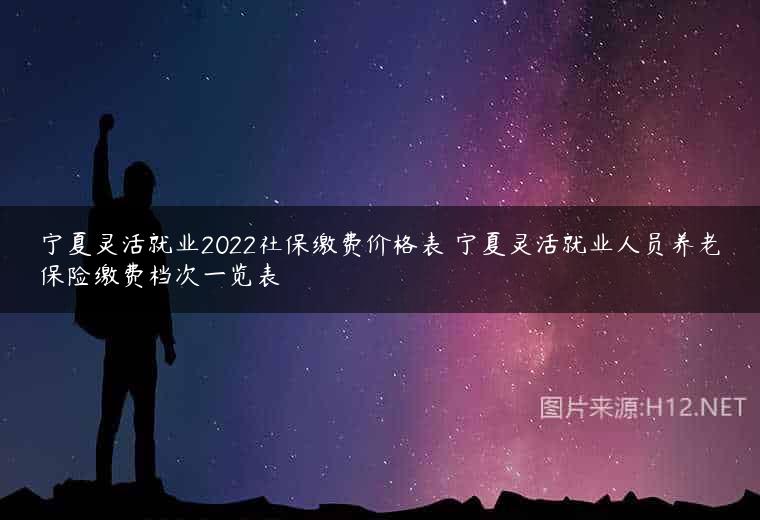 宁夏灵活就业2022社保缴费价格表 宁夏灵活就业人员养老保险缴费档次一览表