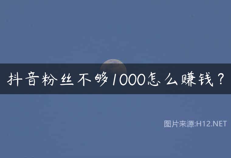 抖音粉丝不够1000怎么赚钱？