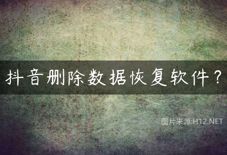 抖音删除数据恢复软件？