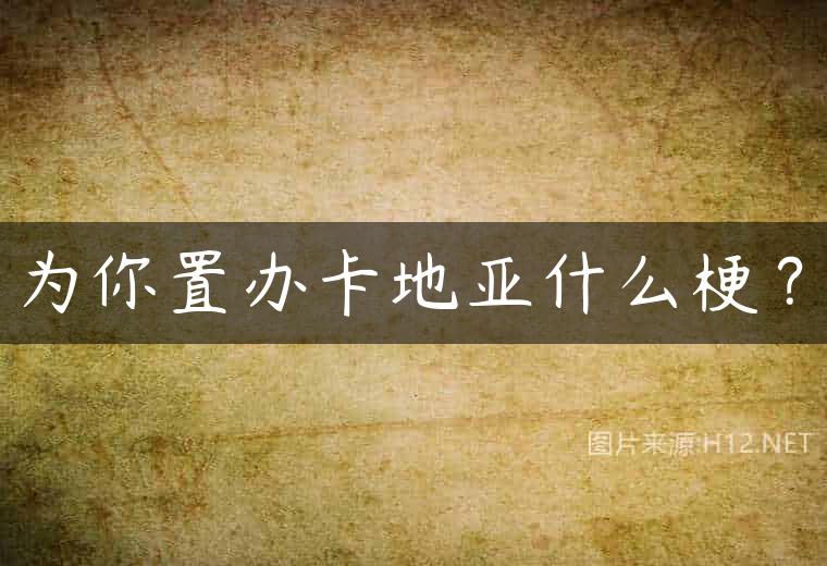 为你置办卡地亚什么梗？