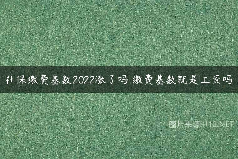 社保缴费基数2022涨了吗 缴费基数就是工资吗