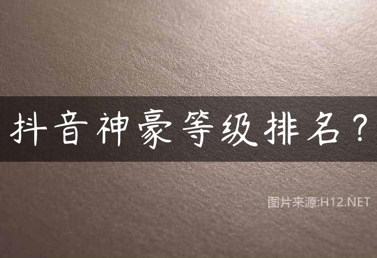 抖音神豪等级排名？