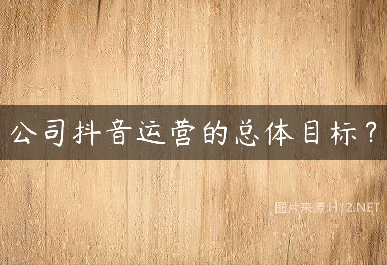 公司抖音运营的总体目标？
