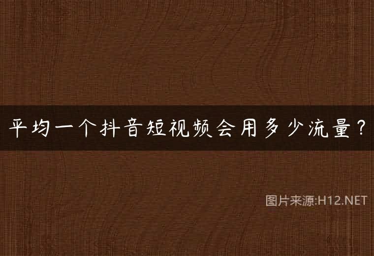 平均一个抖音短视频会用多少流量？