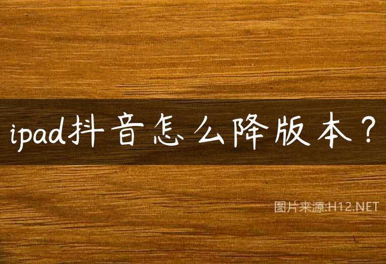 ipad抖音怎么降版本？