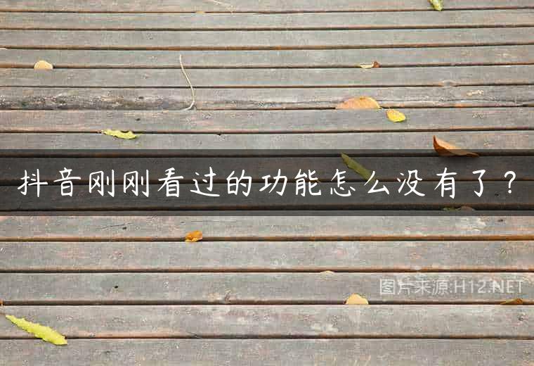 抖音刚刚看过的功能怎么没有了？