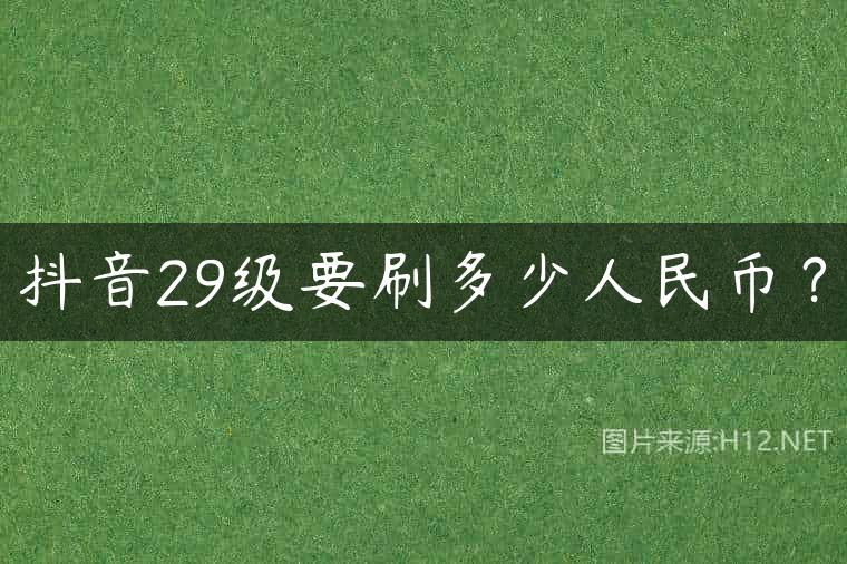 抖音29级要刷多少人民币？
