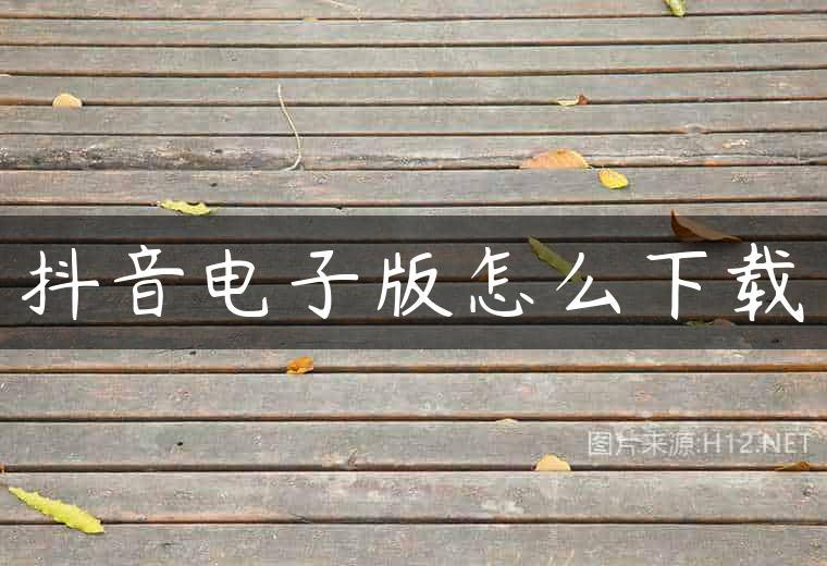 抖音电子版怎么下载