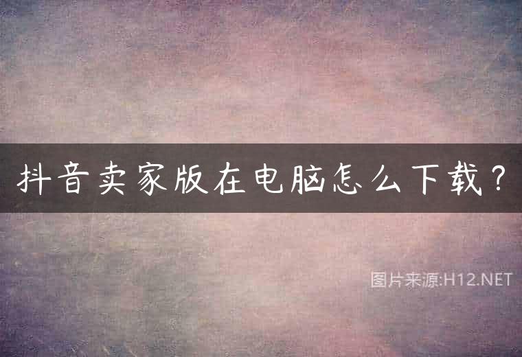 抖音卖家版在电脑怎么下载？