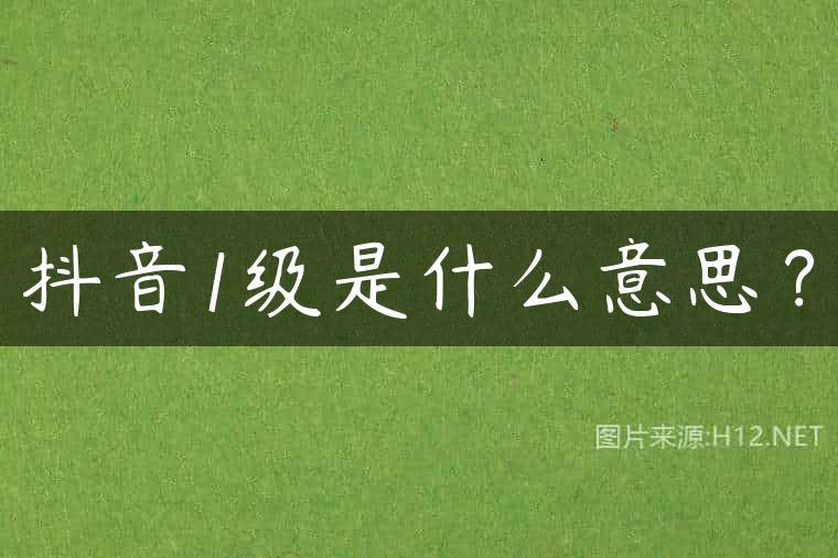 抖音1级是什么意思？