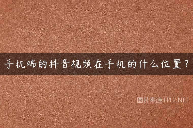 手机端的抖音视频在手机的什么位置？