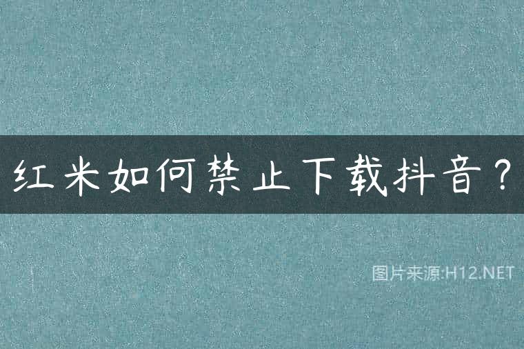红米如何禁止下载抖音？