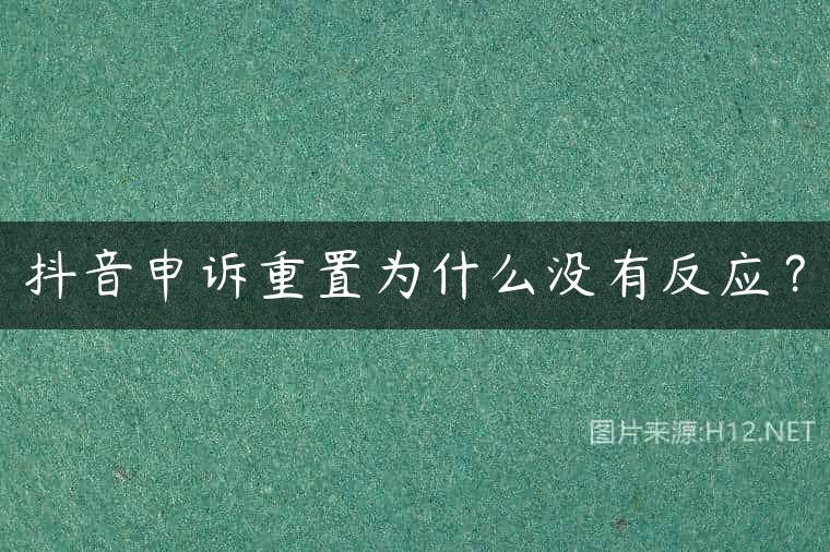 抖音申诉重置为什么没有反应？