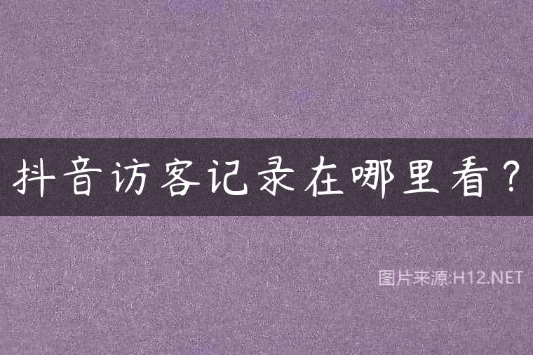 抖音访客记录在哪里看？