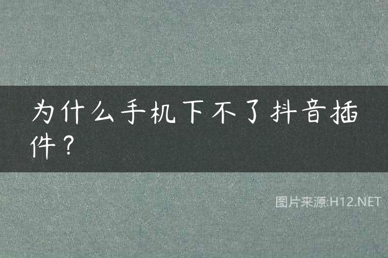 为什么手机下不了抖音插件？