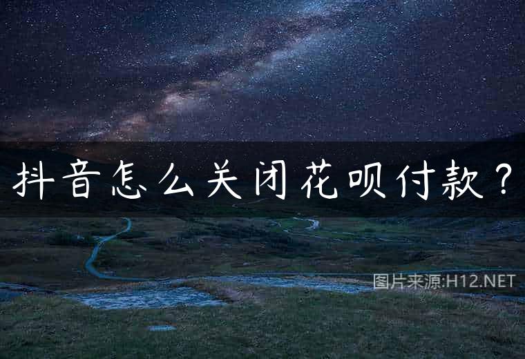 抖音怎么关闭花呗付款？