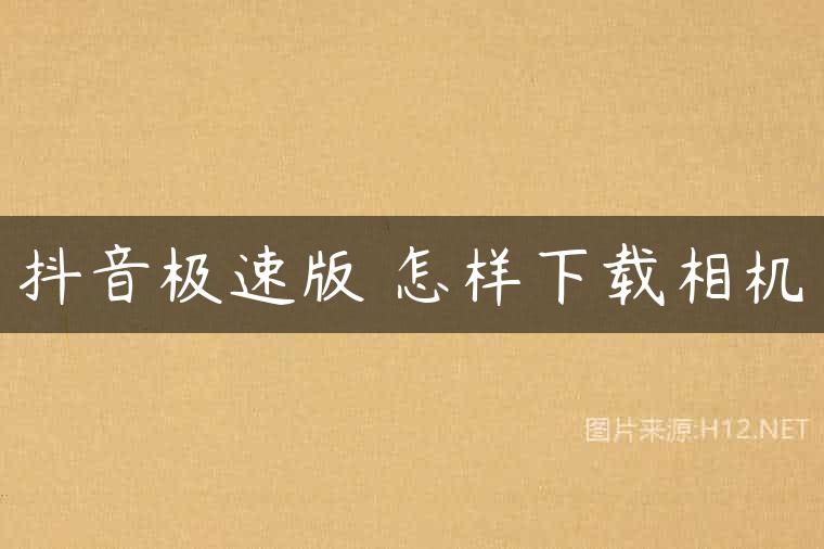 抖音极速版 怎样下载相机