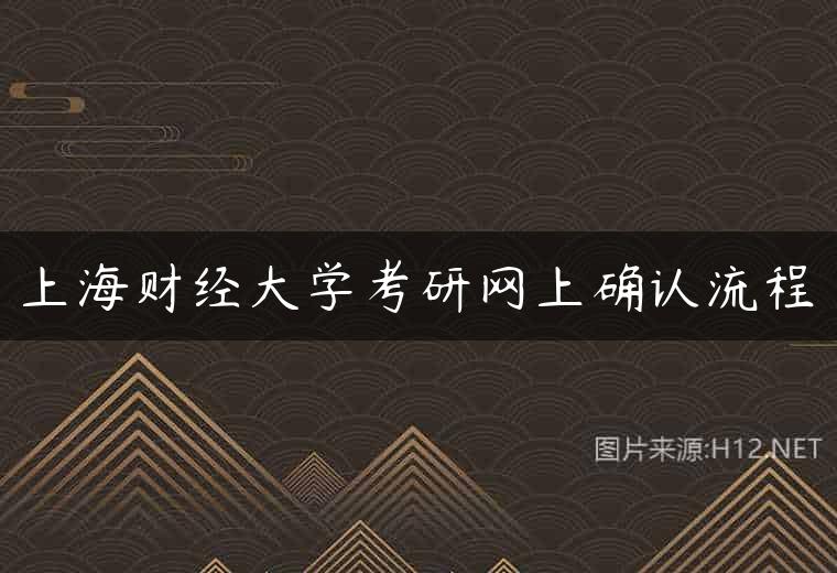 上海财经大学考研网上确认流程