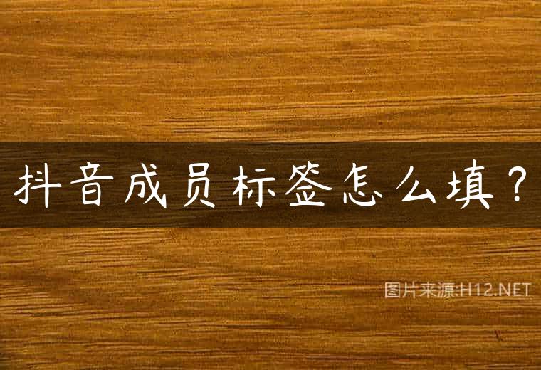 抖音成员标签怎么填？