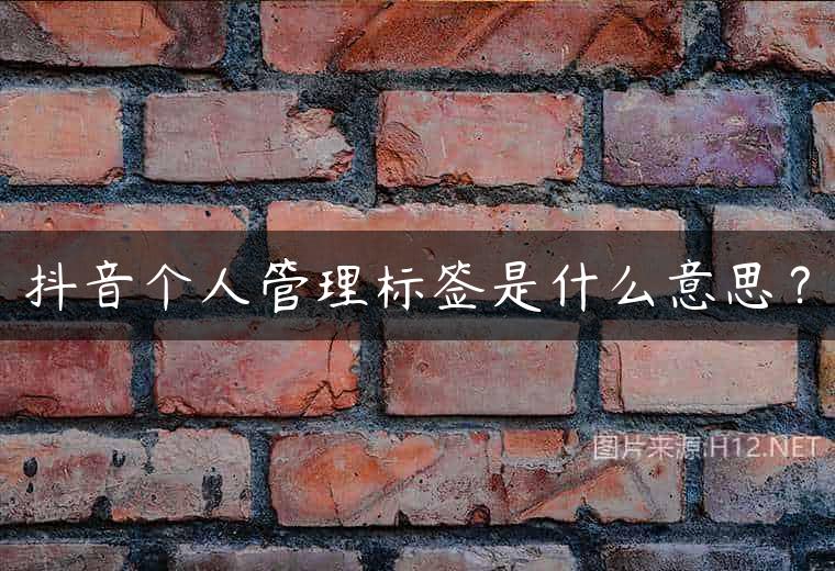 抖音个人管理标签是什么意思？