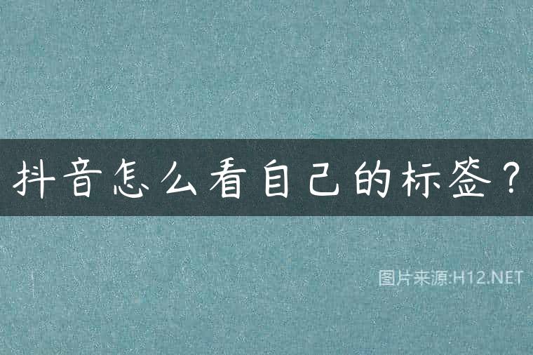 抖音怎么看自己的标签？