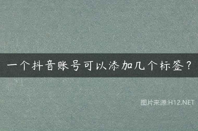 一个抖音账号可以添加几个标签？