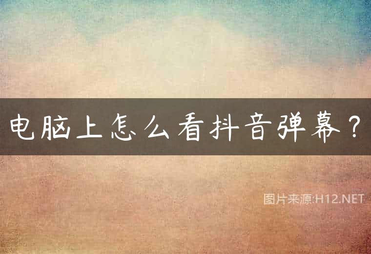 电脑上怎么看抖音弹幕？