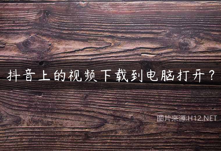抖音上的视频下载到电脑打开？