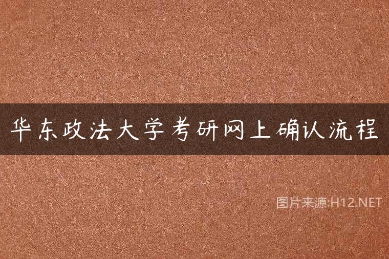 华东政法大学考研网上确认流程