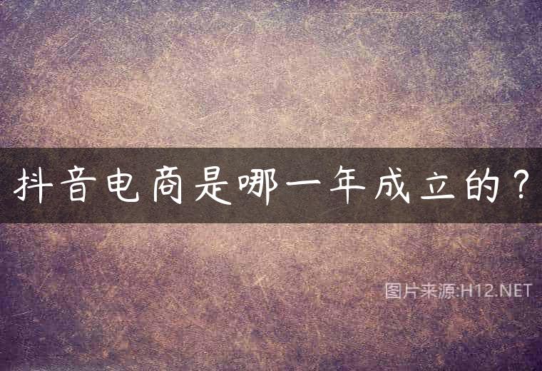 抖音电商是哪一年成立的？