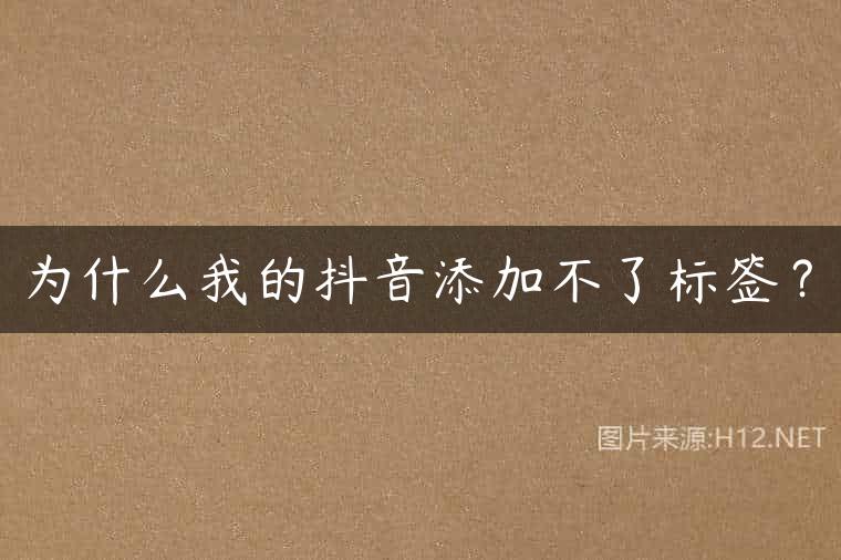 为什么我的抖音添加不了标签？