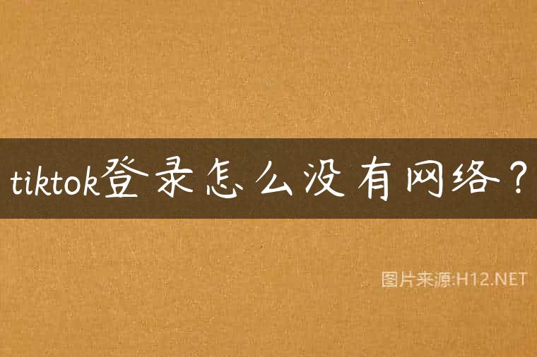 tiktok登录怎么没有网络？