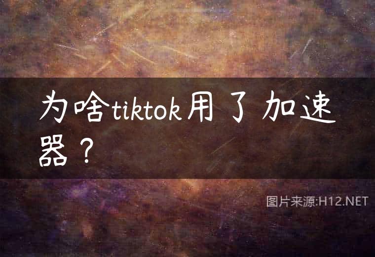 为啥tiktok用了加速器？