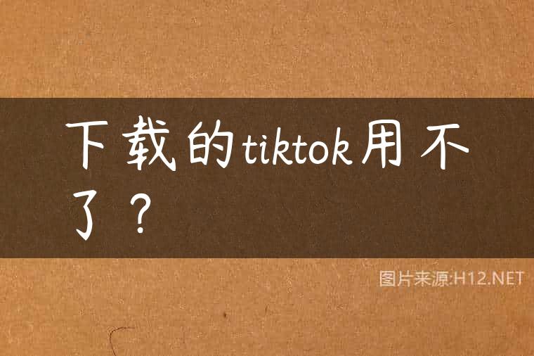 下载的tiktok用不了？