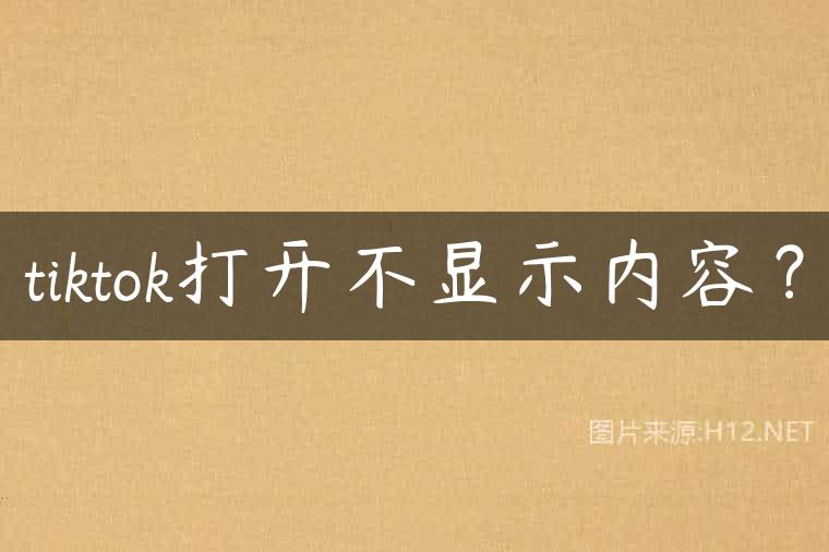tiktok打开不显示内容？