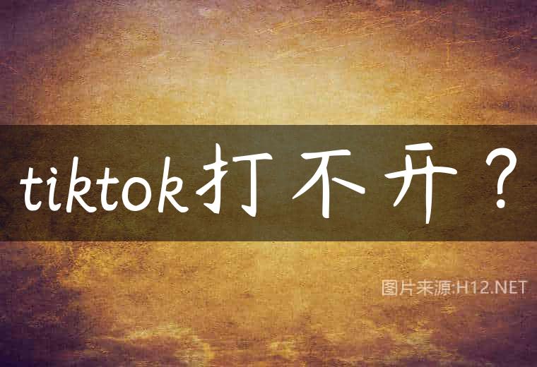 tiktok打不开？