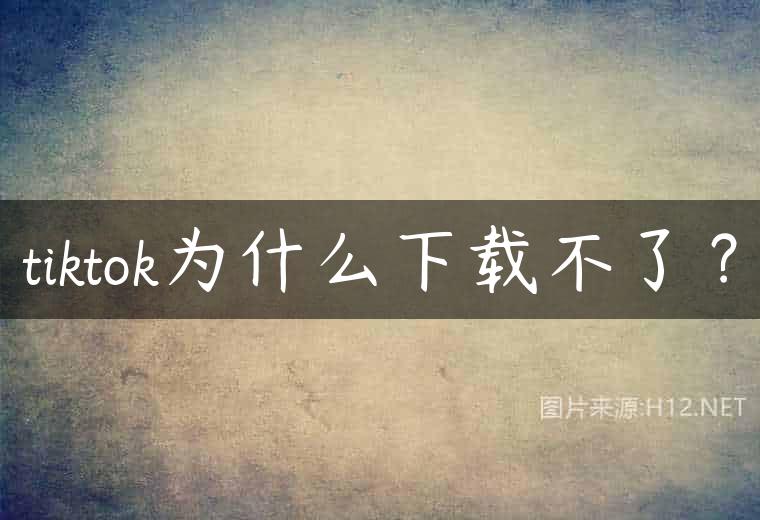tiktok为什么下载不了？
