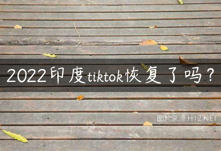 2022印度tiktok恢复了吗？