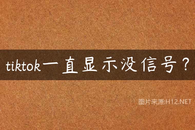 tiktok一直显示没信号？