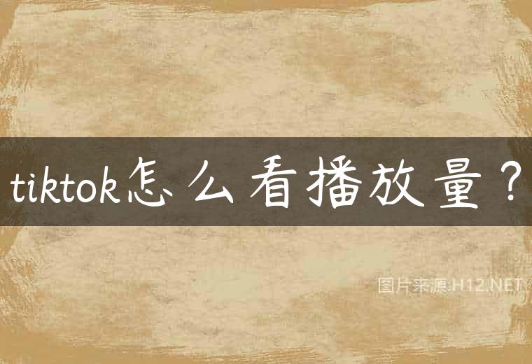 tiktok怎么看播放量？