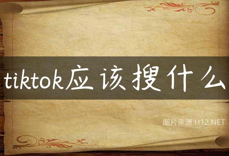tiktok应该搜什么