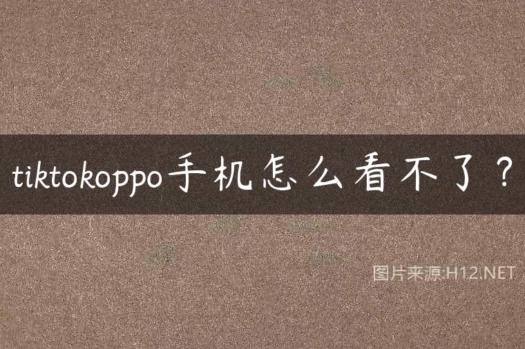 tiktokoppo手机怎么看不了？