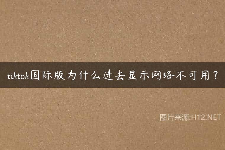 tiktok国际版为什么进去显示网络不可用？