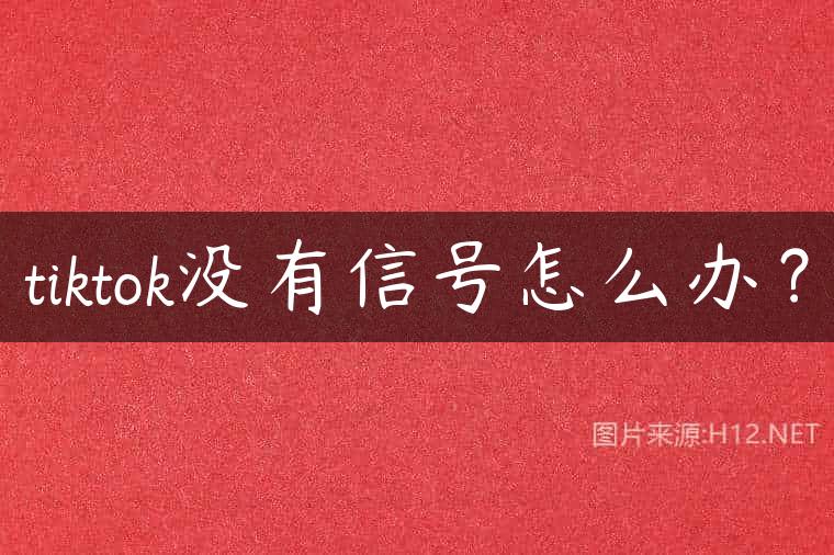 tiktok没有信号怎么办？