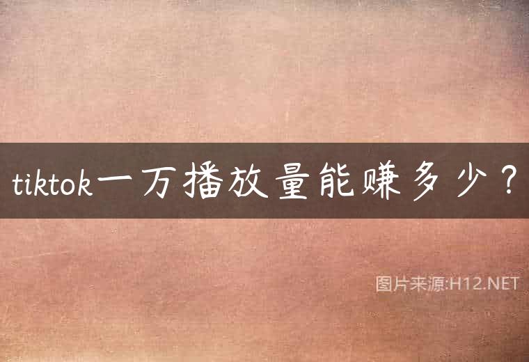 tiktok一万播放量能赚多少？