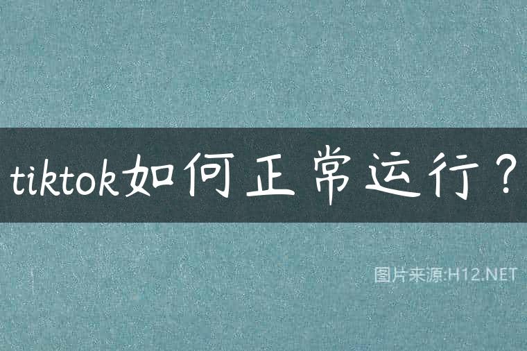 tiktok如何正常运行？