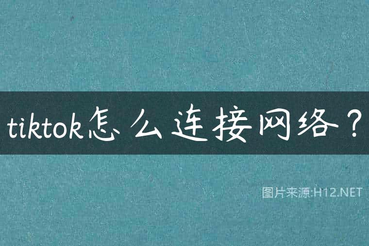 tiktok怎么连接网络？