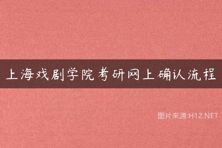 上海戏剧学院考研网上确认流程